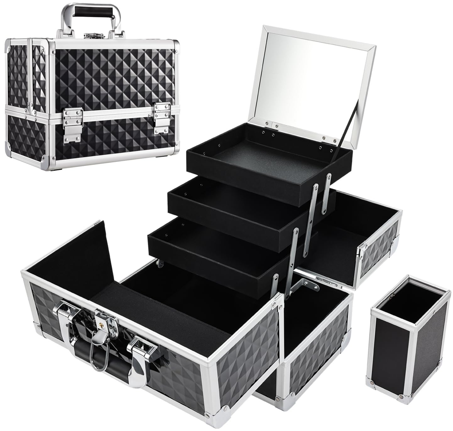 Yueieoun Professional Makeup Case Train Case, Inch Extra