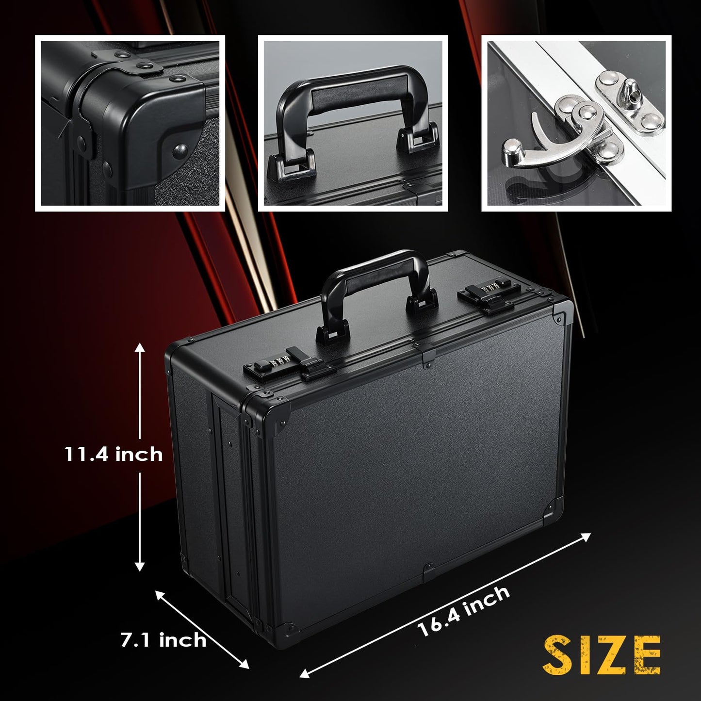 Yueieoun Barber Case 6 Clippers Sliding Tray, Profesional Barbers Briefcase Tool Case, Barber Cases for Clippers and Supplies, Hair Scissors Trimmer Organizer, Salon Hair Grooming Hard Travel Suitcase